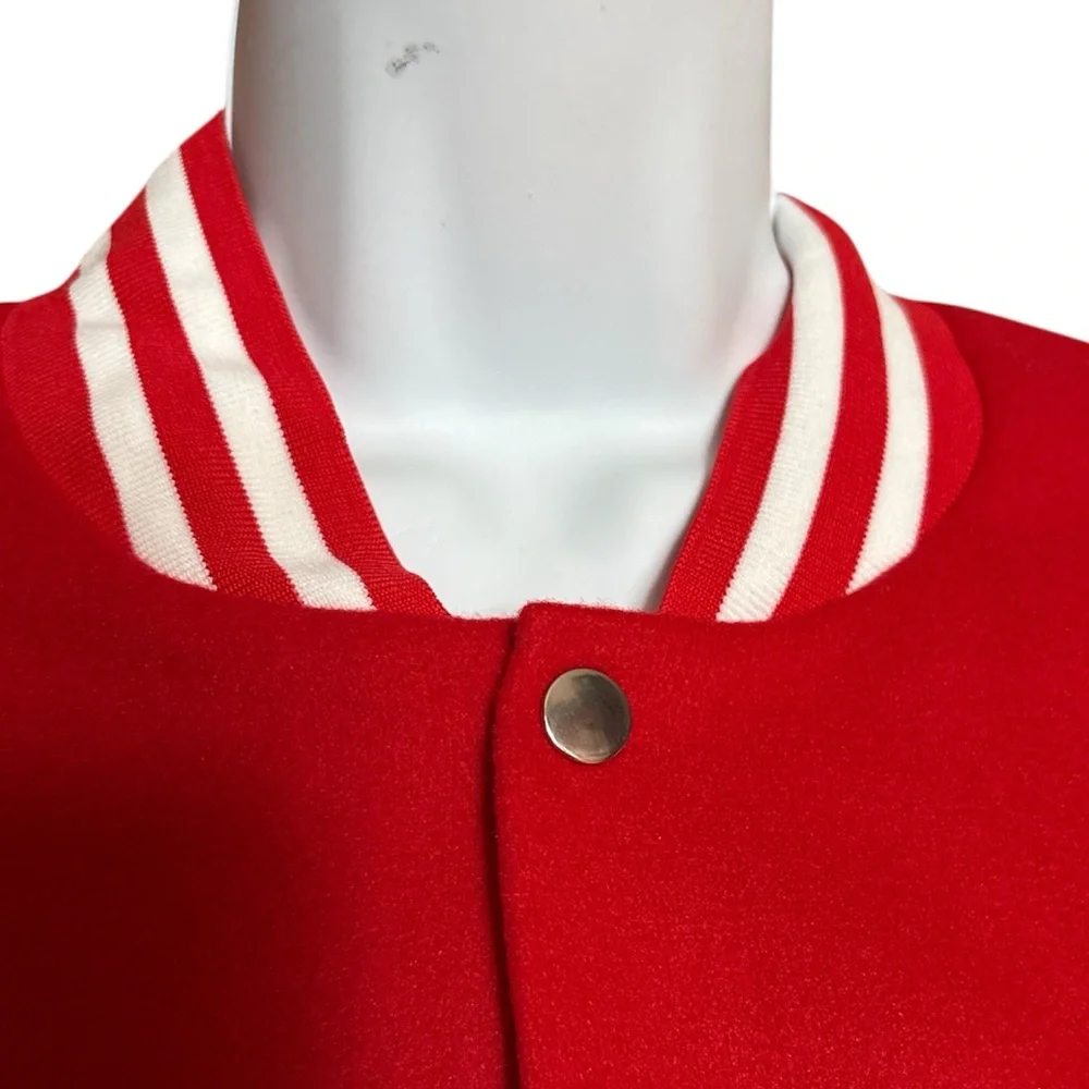 Fashion Red Varsity Jacket - Picture 3 of 4